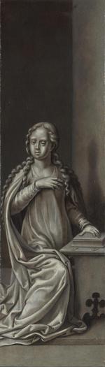 欧洲12-19世纪油画四_COECKE VAN AELST, Pieter - The Virgin Annunciate - Reverse of Right Hand Shutter